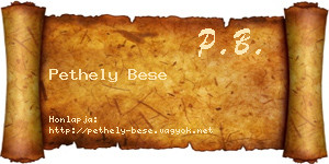 Pethely Bese névjegykártya